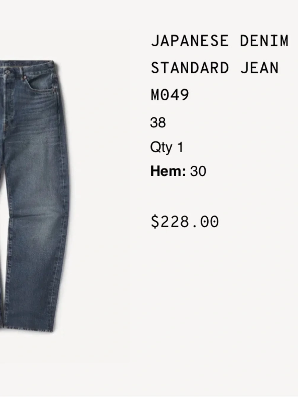 Buck Mason JAPANESE DENIM FORD STANDARD JEAN